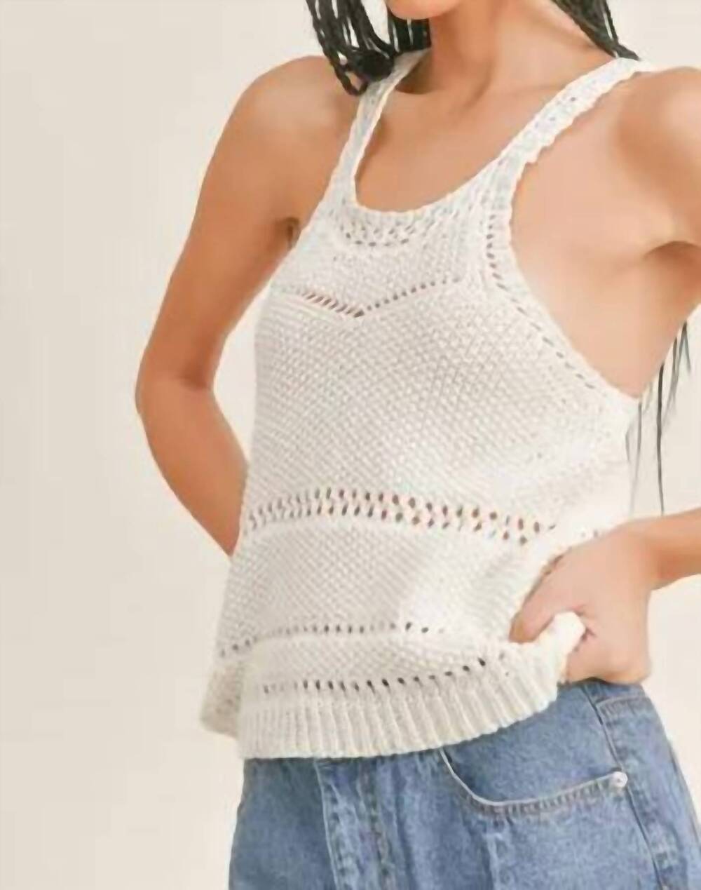 NEW SAGE THE LABEL olivia sweater in ivory